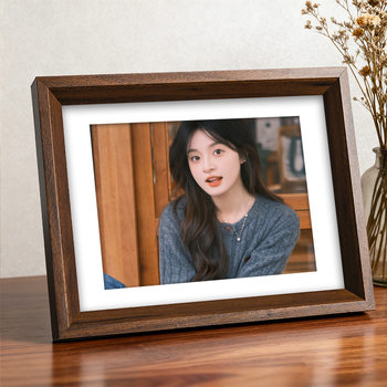 Solid Wood Photo Frame Display Stand Custom DIY Photo Frame with a High-End Feel 6inch Plus Printing 7-Inch 8-Inch Wall-Mounted Empty Frame