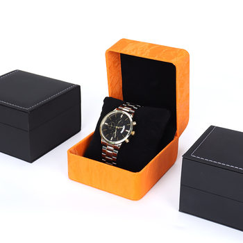 Pu Leather Water Ripple Watch Box Flip Watch Box Cross-Border Watch Storage Box High-End Watch Box Watch Packaging