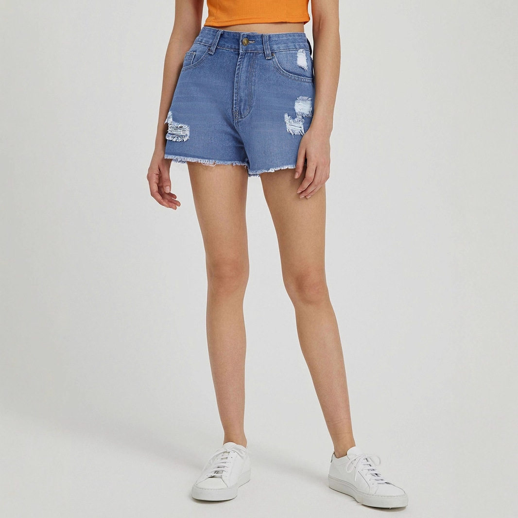 High Waisted Ripped Denim Shorts Comfortable Casual Stylish Summer Wear for Women Ready to Ship