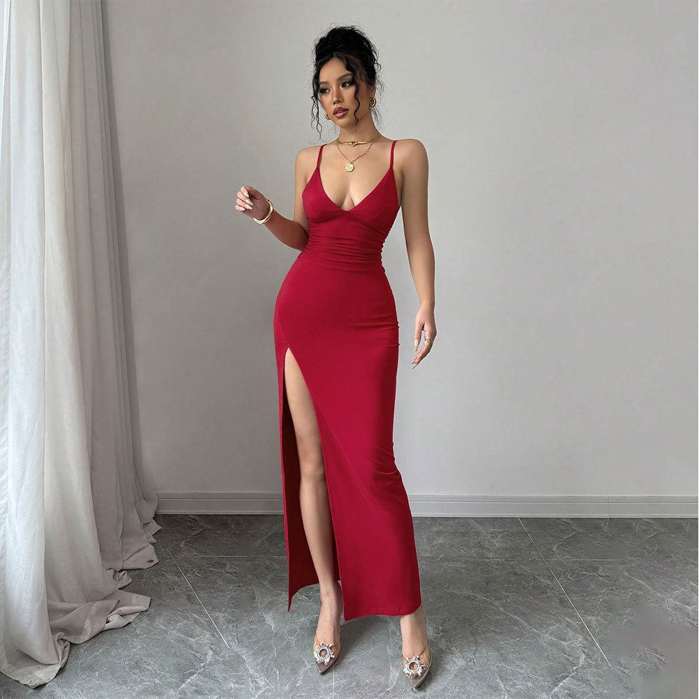 Slim Fit Sexy Split Maxi Dress Summer Collection Sleeveless Comfortable Fabric Perfect for Parties or Casual Outings