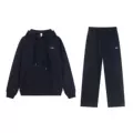 Navy Blue Hooded Straight-Leg - Set