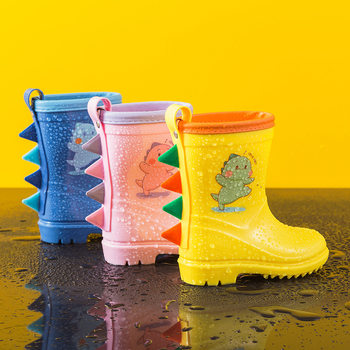 Children's Dinosaur Rain Boots Boys Lightweight Non-slip New 2025 Girls Explosion Rain Boots Waterproof Middle Tube Foreign Trade Water Shoes