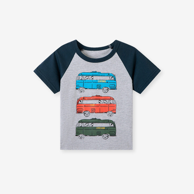 New Summer Kids' Short-sleeve T-shirt, Cartoon Baby Top, Cotton Crewneck Boys' T-shirt