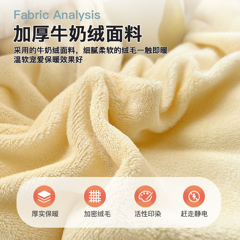 Ins Cream Style Winter Thickened fleece-lined Milk Velvet Four-piece Set Double-sided Coral Velvet Quilt Bed Single Three-piece Set 4