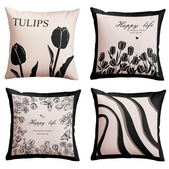 Vintage Flower Pillow Case Pastoral Light Luxury Sunflower Jacquard Pillow Homestay Sofa Decorative Cushion Cover Cross-border