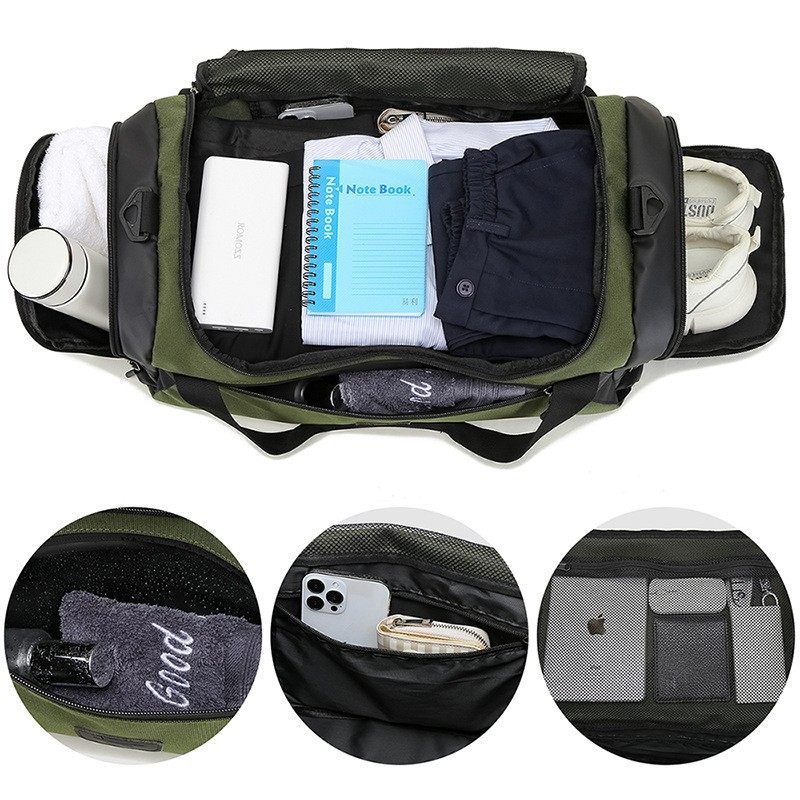 Cross-Border New Wet and Dry Separation Fitness Bag for Men, Multifunctional Large-Capacity Sports Travel Bag, Men's Portable Luggage Bag