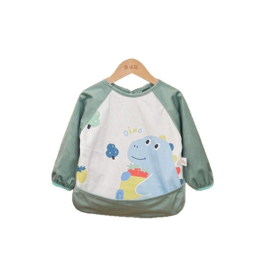鲁冰花新款灯芯绒防水罩衣长袖卡通吃饭衣幼儿园围兜儿童套褂条绒,淘宝优惠券,粉丝福利购,淘宝优惠卷