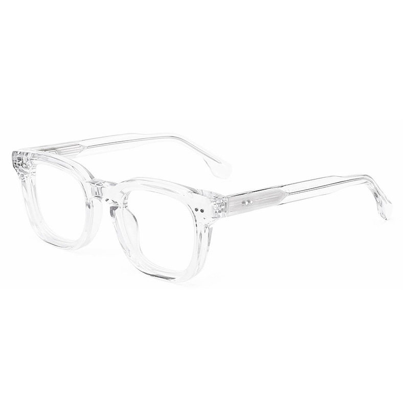 Cross-Border Niche Retro Literary Thick Acetate Plain Glasses Foreign Trade Personalized Rice Stud Small Square Frame Glasses Frame