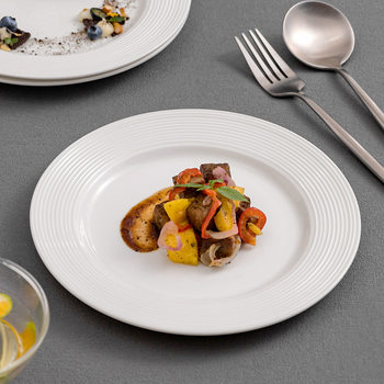 Pure White Ceramic Plate Steak Plate Scandinavian Home Dish Plate Pasta Plate Cake Snack Plate Western Food Plate Hotel Plate