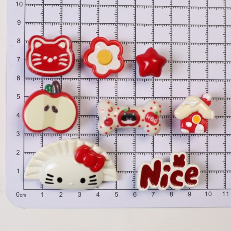 Cute Red Series Cat Dumpling Accessories DIY Hair Accessories Mobile Phone Case Clogs Matchinging Accessories Accessories Wholesale