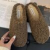 Baotou Fur Slippers for Women 2025 New Spring & Fall Versatile Outer Wear Cotton Slippers Casual Fashion Home Shoes