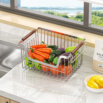 Portable Fruit Basket Freezer Hanging Basket Frame Refrigerator Storage Rack Freezer Internal Mesh Basket Hanging Basket Summer Partition Basket