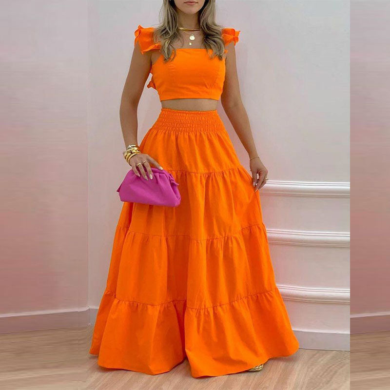 Womens Spring Dress Set Fashionable Sleeveless Top and Dress Elegant Occasion Wear Wholesale Available