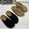 [Waterproof Rowd12]2024 Spring and Autumn New Style Unisex Versatile Retro Genuine Leather Half-Slipper Mules Birkenstock Shoes Flat