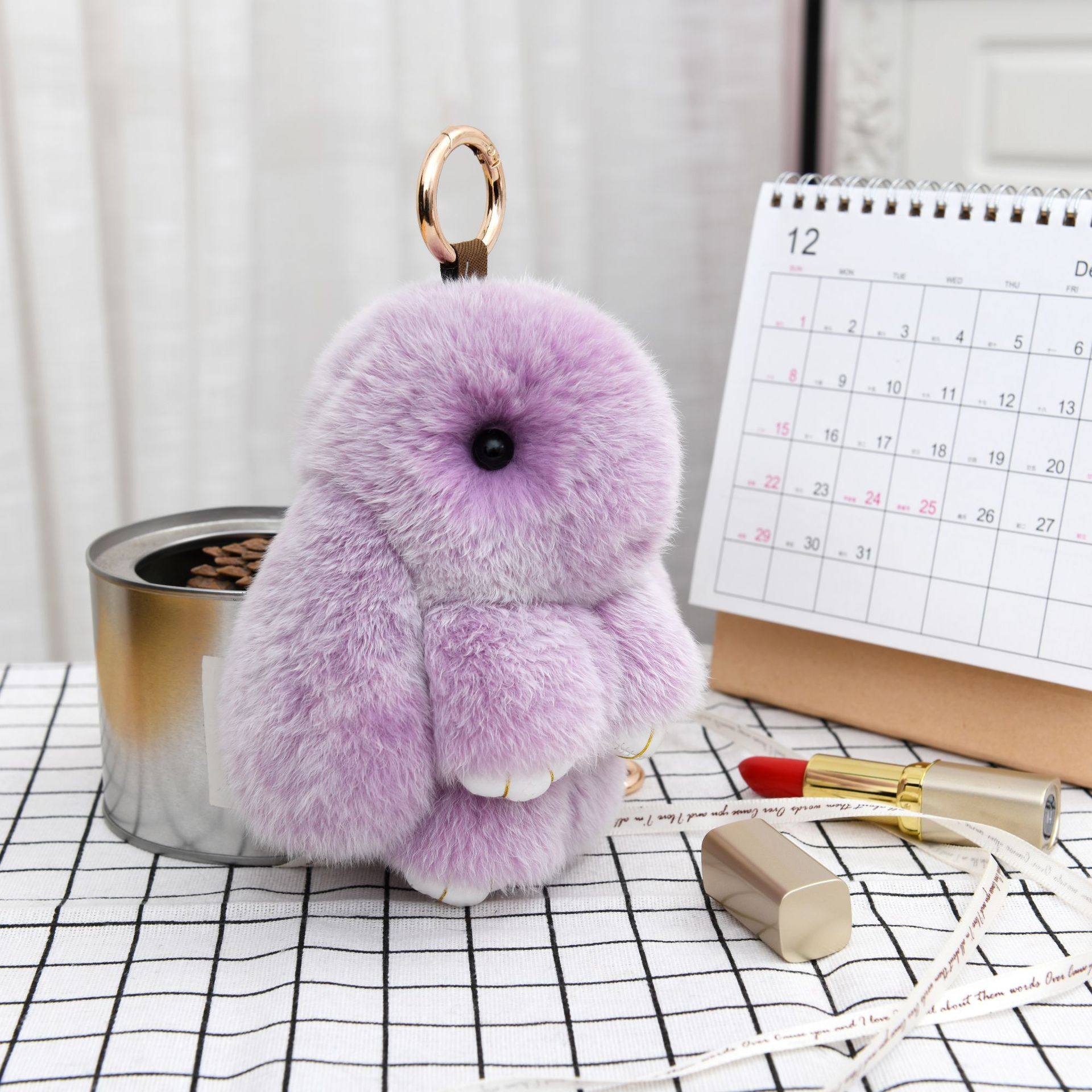 萌萌兔装死兔挂件仿獭兔毛汽车钥匙扣包包挂件小兔子挂件情侣挂件