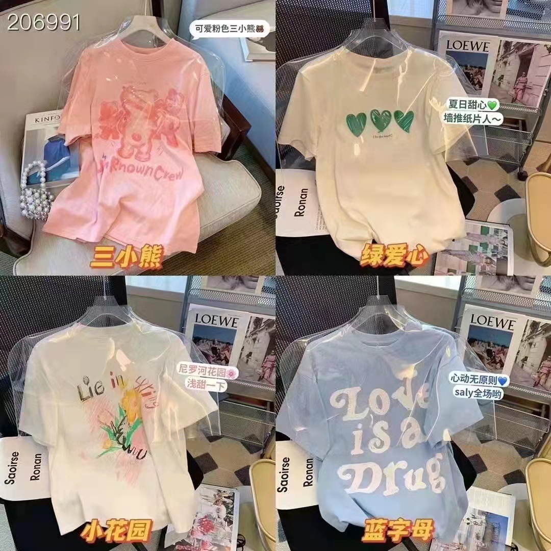Counter Foreign trade Women T-shirt 2022Summer Loose Day Department Cartoon Printing Cotton Short sleeve Jacket Factory Direct  专柜外贸女装T恤2022夏季宽松日系卡通印花纯棉短袖上衣厂家直销 Counter Foreign trade Women T-shirt 2022Summer Loose Day Department Cartoon Printing Cotton Short sleeve Jacket Factory Direct 