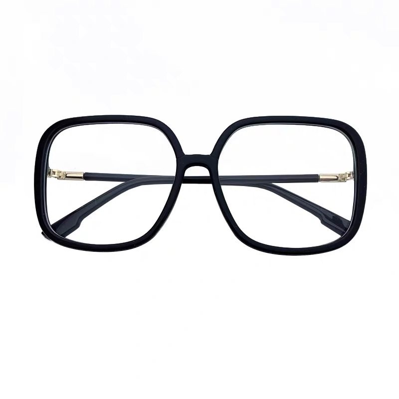 Large frame plain face artifact black frame anti-blue light glasses women's round face slimming Internet celebrity Little Red Book frame can match myopia men