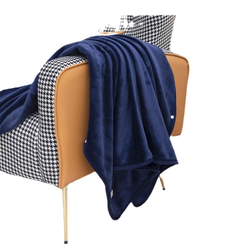 Factory wholesale solid color thickened multifunctional shawl blanket double-layer nap air conditioning blanket heating buckle lazy blanket