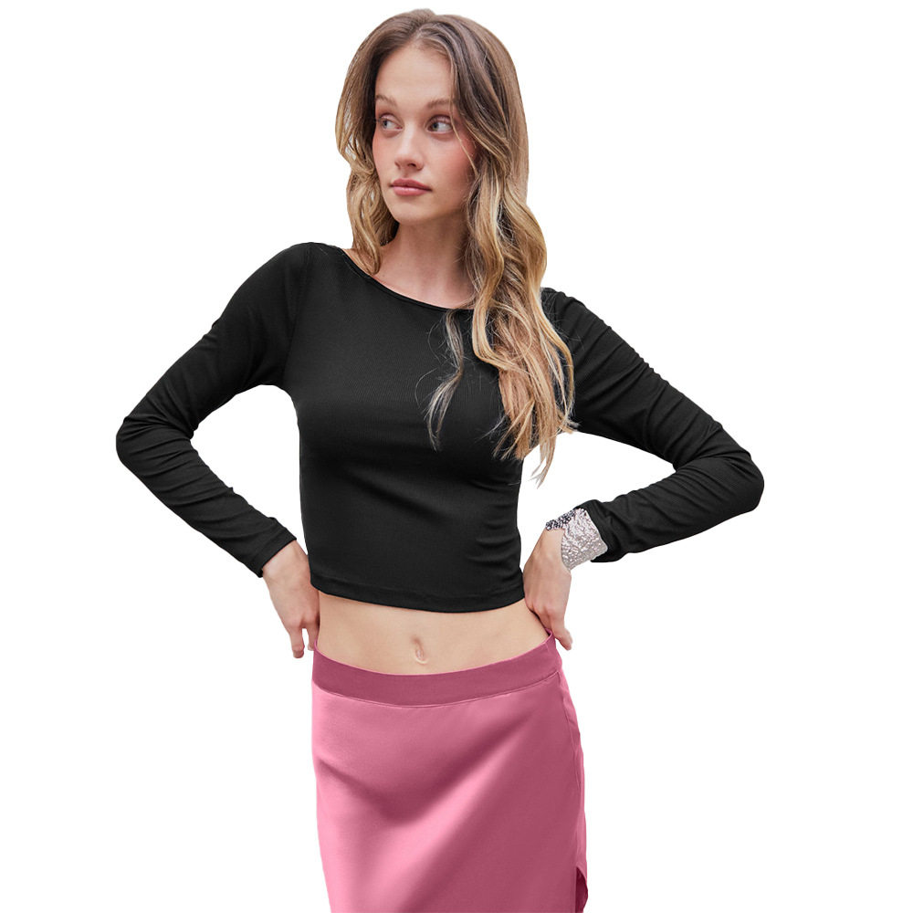 Womens Sexy Backless Crop Top Slim Fit Spring Summer Stylish Design Wholesale Available private label