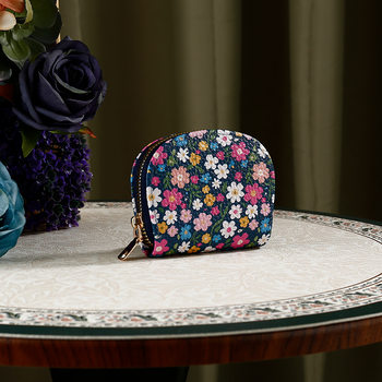Cross-Border Mini Ultra-Thin Coin Purse Small Fresh Floral Card Holder New Female Student Large Capacity Coin Wallet Card Holder