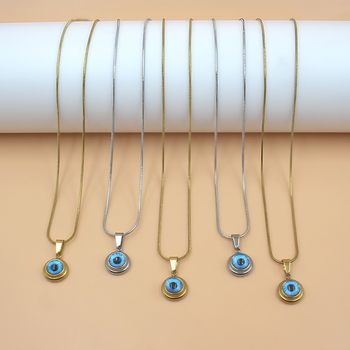 New Angel Eye Titanium Steel Gold-Plated Exquisite Clavicle Chain Personalized Accessible Luxury Necklace Niche Original Design Jewelry Trend