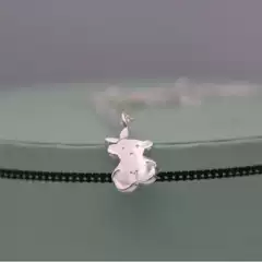 Simple Bear, S925 Silver Niche Elegant European and American Cross-border Women's Cute Bear Silver Necklace