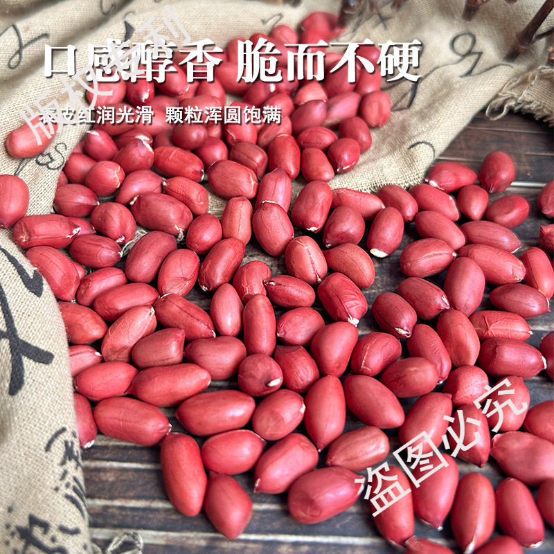 2024 New Red Skin Peanuts 2.5kg Pack Original Flavor Four Red Raw Peanuts with Shells Red Skin Peanuts in Bulk