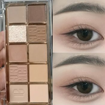 sweetmint Eyeshadow Matte Pearlescent Earth Color European and American Makeup Gray Cement Color Eyeshadow Plate ins Affordable Student