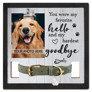 Pet Commemorative Photo Frame Can Hold Collar Vertical Table Pet Photo Lost Gift with Clip Photo Frame Black