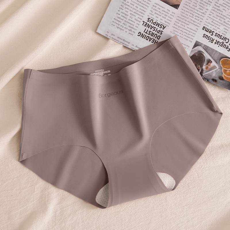无痕内裤女士不夹臀桑蚕丝抗菌裆少女生中腰运动瑜伽健身三角短裤