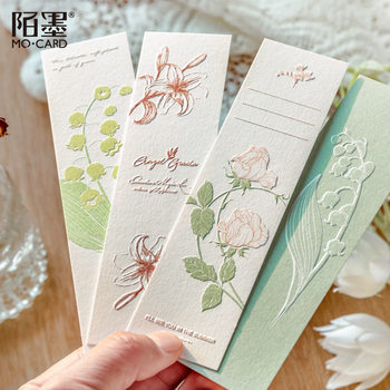 Momo Embossed Stereo Letterpress Bookmark Natural Imprint Reading Gift Message Summary Function Card 20 Pieces