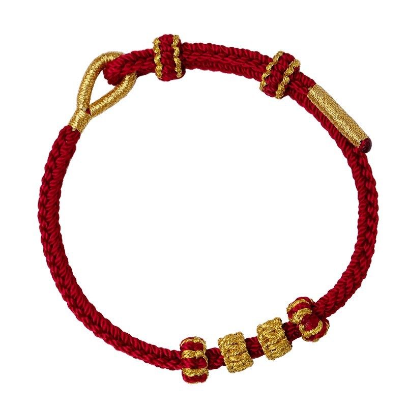 2026 Horse Zodiac Year Red Rope Bracelet Women Can Wear Gold Transfer Beads Finished DIY Bracelet