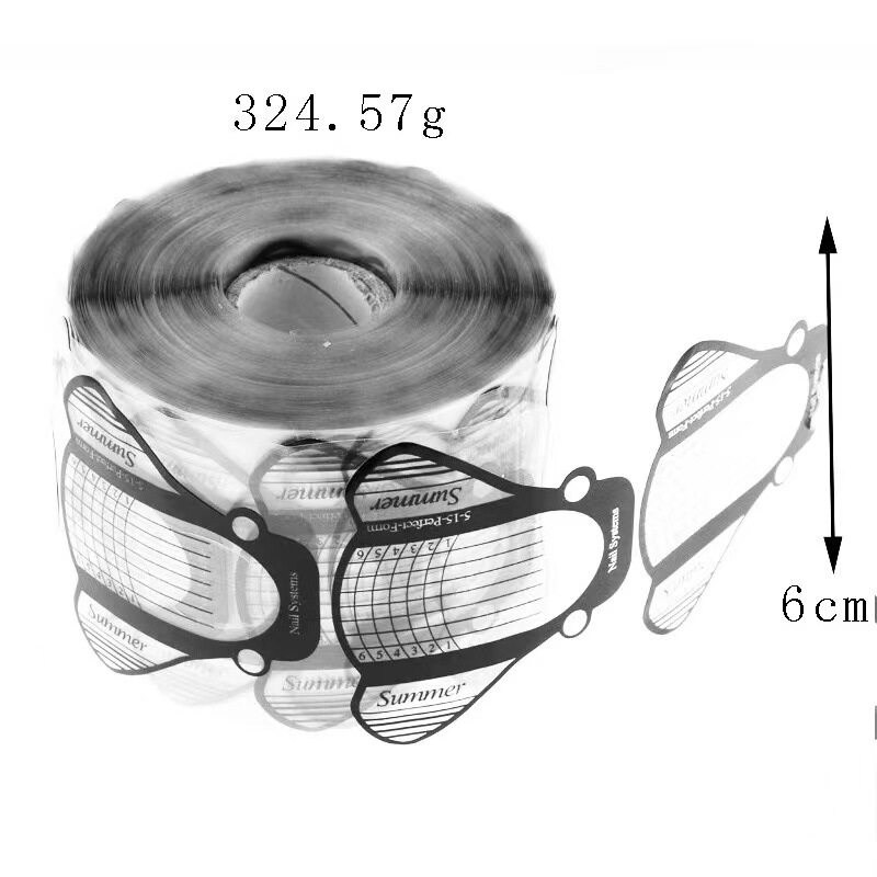 Nail art transparent black PVC fly extension paper holder gold square horseshoe nail paper holder 100PC S batch