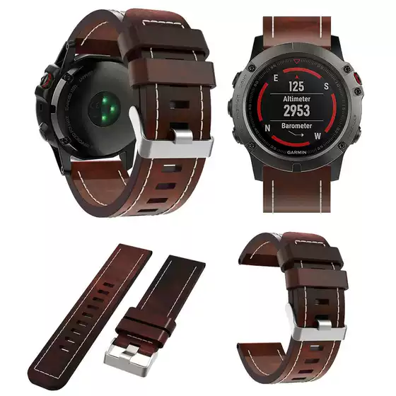 Suitable for Jiaming Garmin Fenix7x/6x/5x/3 Watch leather car Cable strap flat strap