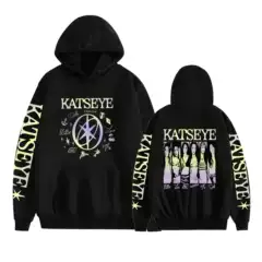 New Foreign Trade Style Loose Sweatshirt Katseye Girl Group Print Personalized Couple's Fleece-Lined Hooded Style