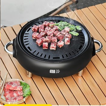Bbq Grill for Home Use, Outdoor Barbecue Stove, Indoor Barbecue Pot, Charcoal Stove for Tea Brewing and Cooking, Complete Set of Utensils