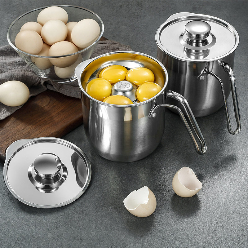 Cross-border Hot Sale 304 Stainless Steel Egg White Separator with Barrel Egg Separator Household Baking Tools Egg Separator