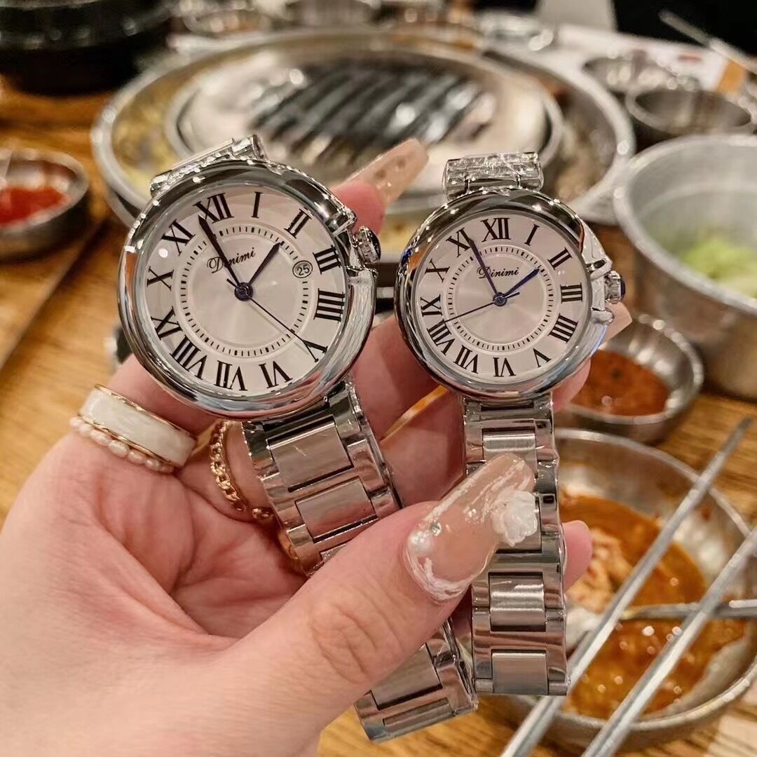 Timini Watch Wholesale Simple Temperament Retro Roman Literal Solid Steel Band Watch High-End Men's and Women's Couple Watch