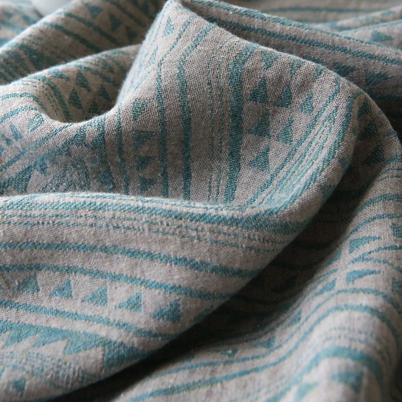 Yutaiyuan Bamboo and Hemp Tassel Cover Blanket Air Conditioning Blanket Comfortable Breathable Sofa Blanket Bacteriostatic Office Nap Blanket