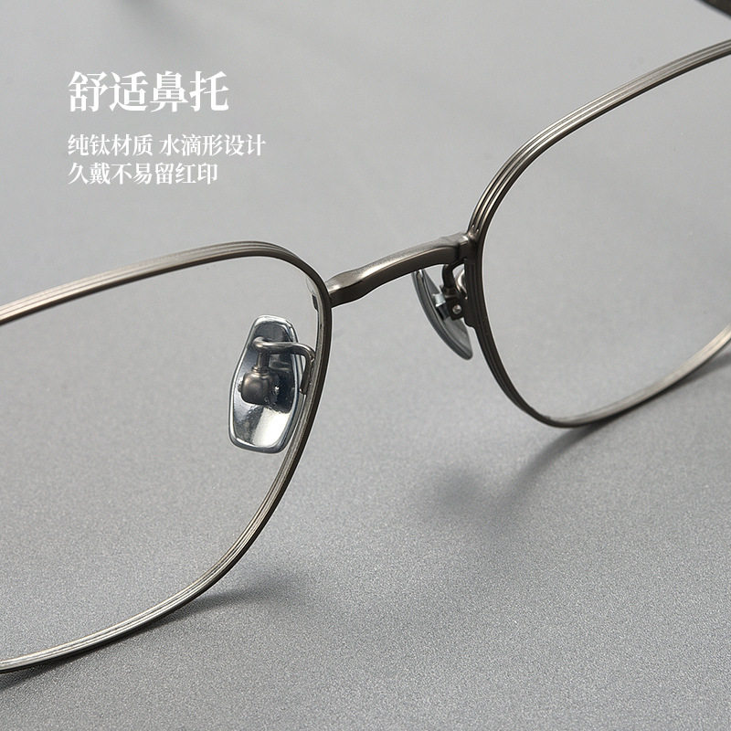 80809Ts Japanese-Style Handmade High-Quality Pure Titanium Eyeglass Frames Business Retro Versatile Eyeglass Frames Danyang Eyewear Wholesale