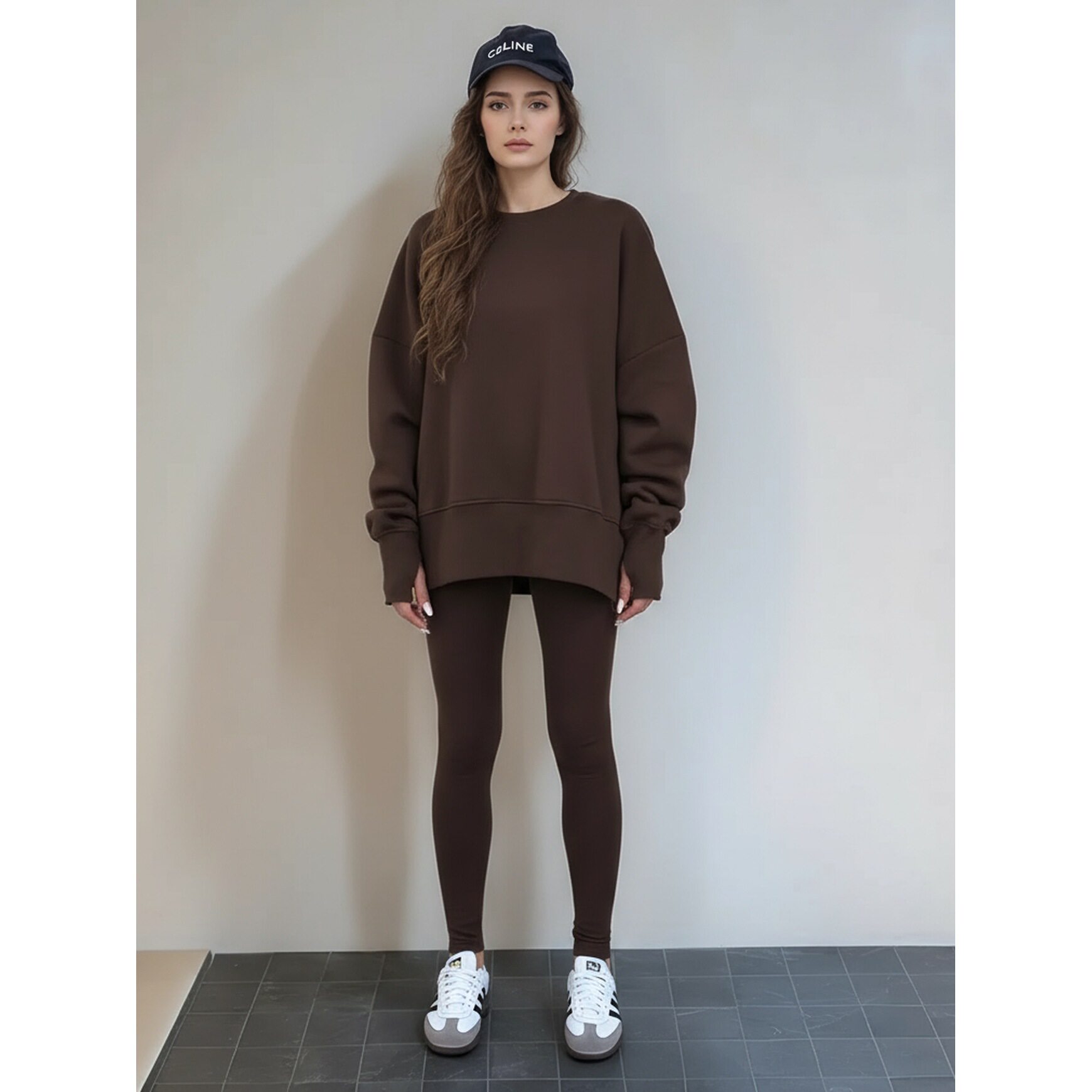 Cross-Border New Foreign Trade Autumn Women's European and American Casual Tight Trousers Loose Sweatshirt Suit Two-Piece Set