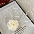 24624B Beige Satin Flowers