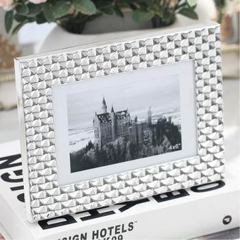 High-end photo frame modern fashion flash diamond gold silver 6 inch 7 inch metal photo frame exquisite table decoration