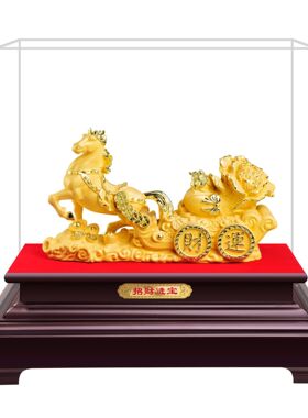 2026马年礼品绒沙金财运到金马摆件创意招财促销活动礼品