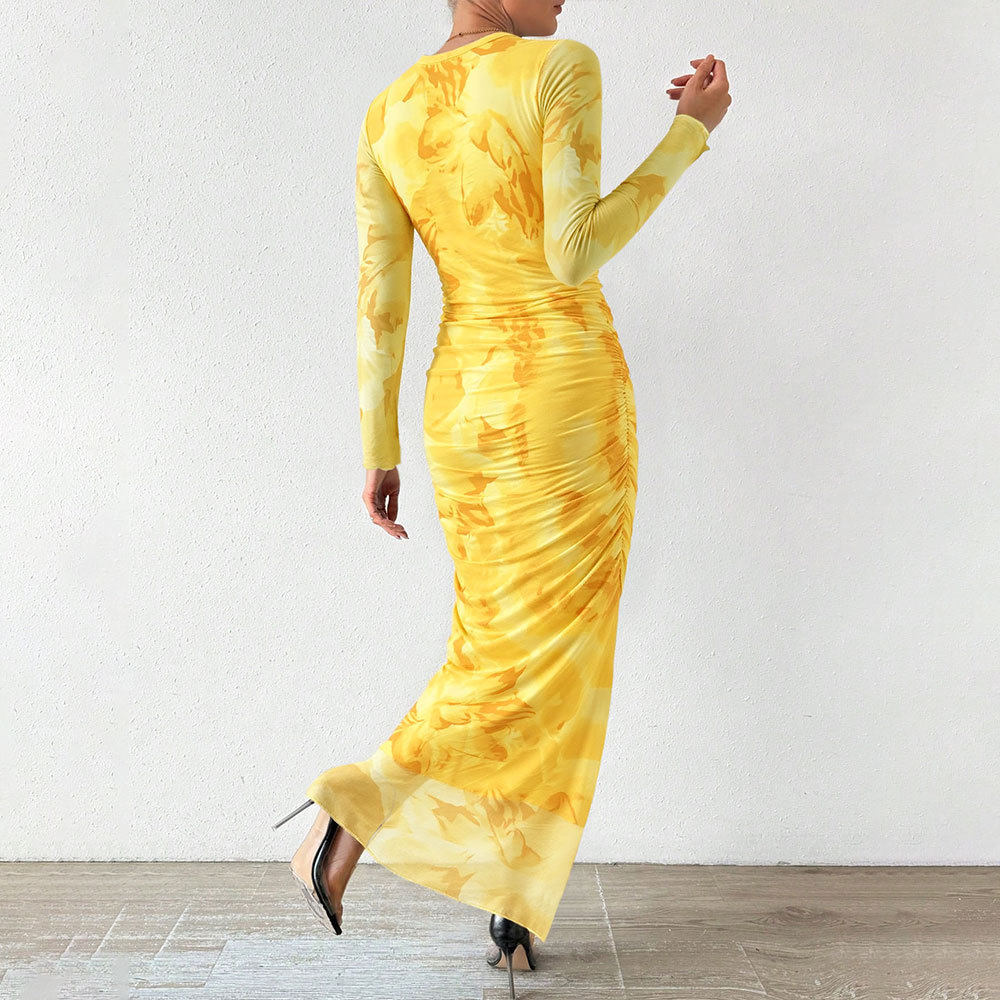 Sexy Bodycon Maxi Dress Spaghetti Straps High Waist Ombre Print Evening Wear Cocktail Party Wholesale Available