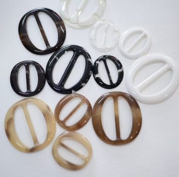 Amber-Colored Resin Oval-Shaped Button with a Light Coffee Color, Oil-Drip Oval Three-Step Buckle, Japanese-Style Buckle, Shoe Buckle