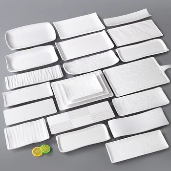 Xiangyuan Meimamine Tableware White Plate Rectangular Commercial Catering Beef Plate Plastic Plate Hot Pot Mutton Plate