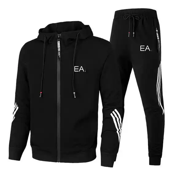 2026 New Spring and Autumn Sweatshirt Set for Men, Long Pants, Youth Fashion Running Three-Stripe Sports Suit, Two-Piece Set