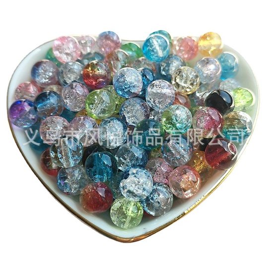8mm10mm stained glass popcorn snowflake ice crack beads DIY handmade jewelry bracelet necklace beaded accessories