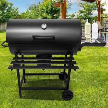 Cross-border export outdoor American oil barrel stove multifunctional grill folding firewood BBQ grill factory wholesale